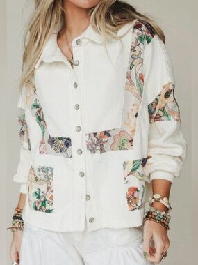New POL Floral Patchwork Lightweight Jacket